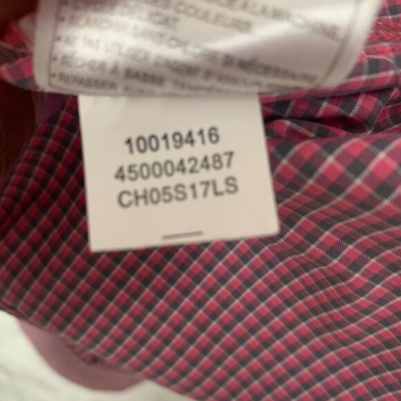 Ariat Pro Series Mens Shirt Large Pink Gray Plaid Button Down Western Cowboy - Picture 5 of 8